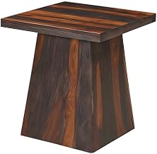 Starlight Canyon Home Solid Sheesham Wood End Table with Angular Pedestal Base, Square Side Table for Living Room, Bedroom, or Office