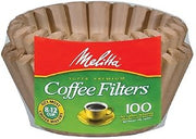 Melitta Basket Coffee Filters, Natural Brown, 8-12 Cup 100 ea (Pack of 6)