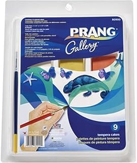 Prang DIXX80900 Tempera Cakes Paint Kit, Assorted Color - Pack of 9