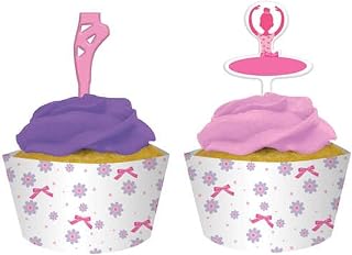 Creative Converting 12-Count Cupcake Pick Decorations and Baking Cup Wrappers, Tutu Much Fun