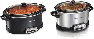 Hamilton Beach 7 Quart Programmable Slow Cooker Bundle with 4 Quart Slow Cooker (33474+Silver)