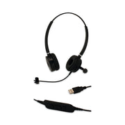 Dual Ear USB Headset for Softphone for PC/Mac by Spracht – One size, Faux Leather, Black, Model HS-WD-USB-2