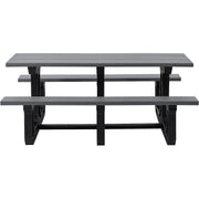Outdoor 6' Rectangular Picnic Table by Global Industrial – Recycled Plastic, Grey, Model 271677GY