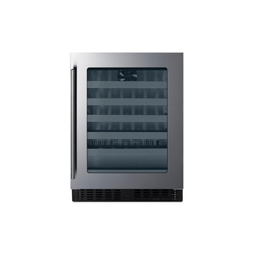 Summit 24” Built-In Wine Cellar by Summit Appliance – 32.0" H x 23.38" W x 17.75" D, 3.25 cubic_feet, Stainless Steel, Model ASDW2412