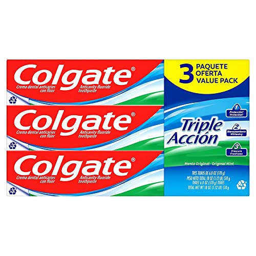 Colgate Mint / 6 Ounce (Pack of 3) / Triple Action Toothpaste