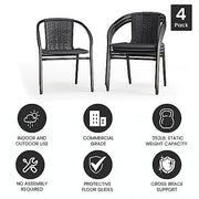 Flash Furniture Grey / Set of 4 / Contemporary Patio Dining Chairs