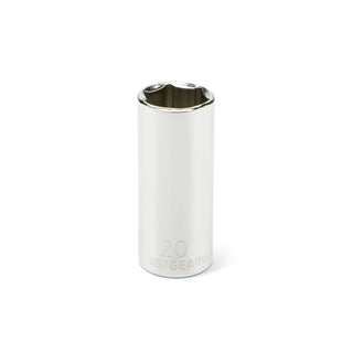 3/8" Drive 6 Pt. Deep Socket by GEARWRENCH – 20mm, Alloy Steel, Silver, Model 80406