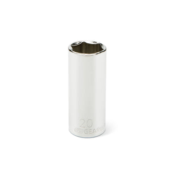 3/8" Drive 6 Pt. Deep Socket by GEARWRENCH – 20mm, Alloy Steel, Silver, Model 80406