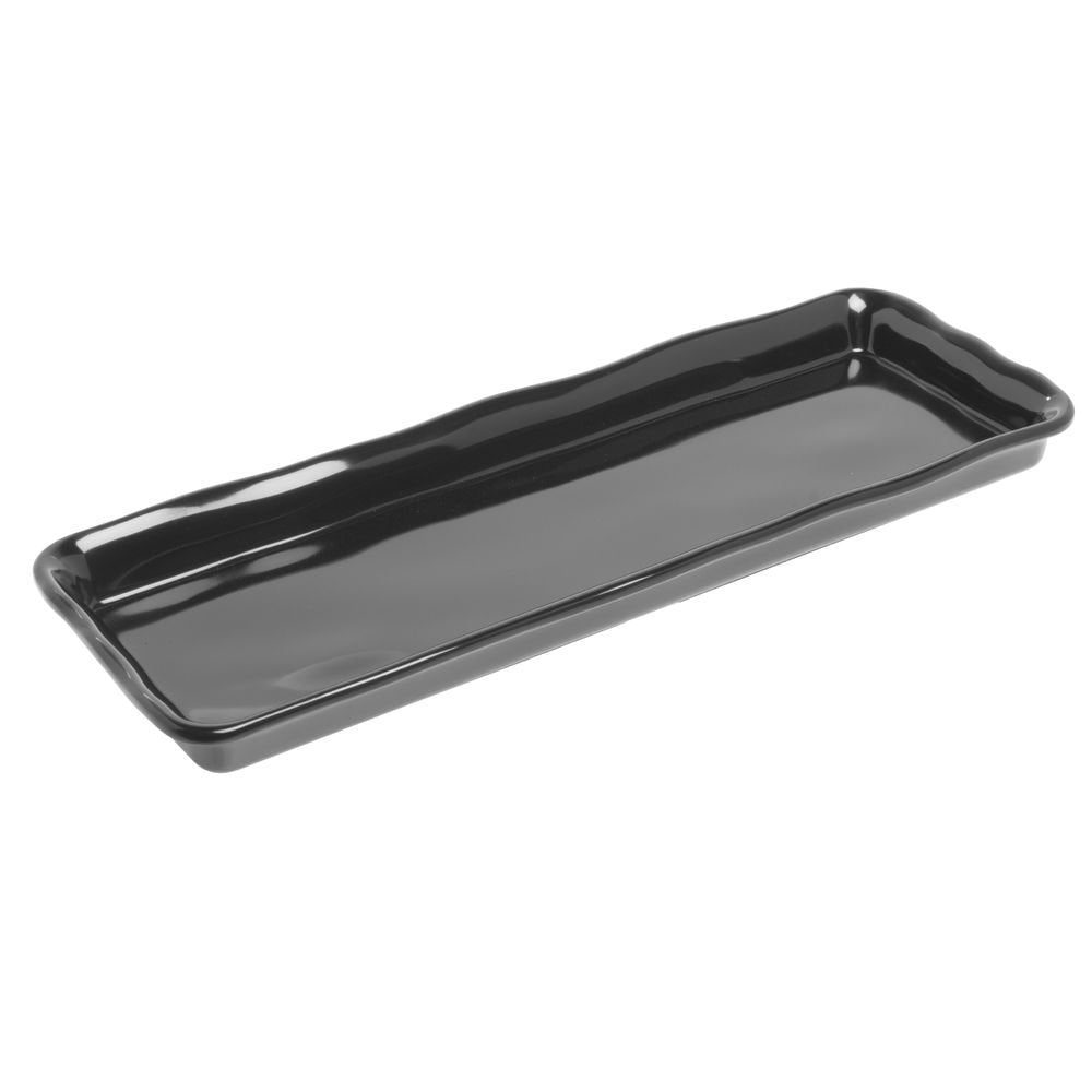 M618-B Heavyweight Black Melamine Display Tray - 17 1/2 L x 6 1/2 W x 1 1/2 H by Elite Global Solutions – 17.5" x 6.5" x 1.5", Melamine, Black, Model 848552018322