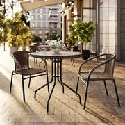Flash Furniture Dark Brown / Set of 2 / Contemporary Patio Dining Chairs
