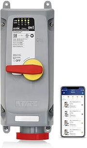 Leviton 460MI7WLEVC 60 Amp, 480 Volt 3-Phase, 3P, 4W, LEV Series N.A. IEC 60309-1 & 60309-2 Pin & Sleeve Mechanical Interlock w/Remote Monitoring, Industrial Grade, Watertight, Non-Fused, Red