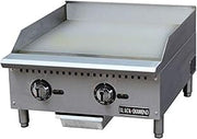 Adcraft BDCTG-24T Black Diamond Thermostatic 24-Inch Gas Griddle, 60,000 BTU, Natural Gas