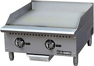 Adcraft BDCTG-24T Black Diamond Thermostatic 24-Inch Gas Griddle, 60,000 BTU, Natural Gas