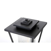 York One Light Outdoor Post Mount Black by Lighting Design – Iron, Black, Model OD305P18BK