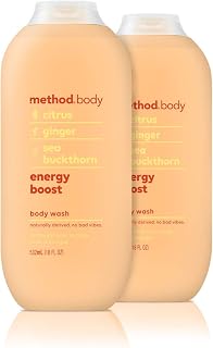 Method Body Wash, Plant-Based Body Cleanser and Moisturizing Body Wash, Energy Boost, 18 Fluid Ounce (Pack of 2)