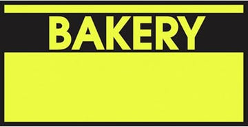 Monarch Yellow Labels with Reversed Black Print Bakery for 1110 1-Line Pricing Gun - 19mmL x 10mmH, 16 Sleeves