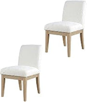 Starlight Canyon Home Solid Wood Upholstered Parsons Dining Chairs Set of 2, Rustic Upholstered Dining Chairs for Kitchen and Dining Room, Brown