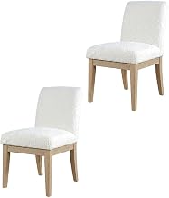 Starlight Canyon Home Solid Wood Upholstered Parsons Dining Chairs Set of 2, Rustic Upholstered Dining Chairs for Kitchen and Dining Room, Brown