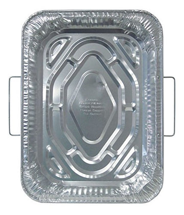 Durable Packaging Disposable Aluminum Rectangular Roasting Pan with Handles,18" x 13-5/16" x 2-5/8" deep (Pack of 50)