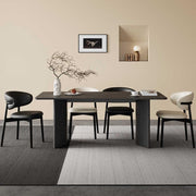 Mesa De Jantar Retro Wooden Dining Table Living Room Black Rock Slab Home Small Apartment Diner Table by JOYNOW – One Size, 200x90x75cm, Model 8524