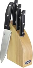 Oster Granger 5pc Cutlery Set with Halfmoon Natural Wood Block