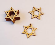 Acfeng Star of David Wood Earrings Blanks, 2 Inch, 30 Pack