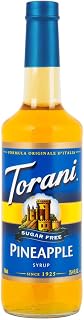 Torani Sugar Free Pineapple Syrup, 750 mL Glass Bottle