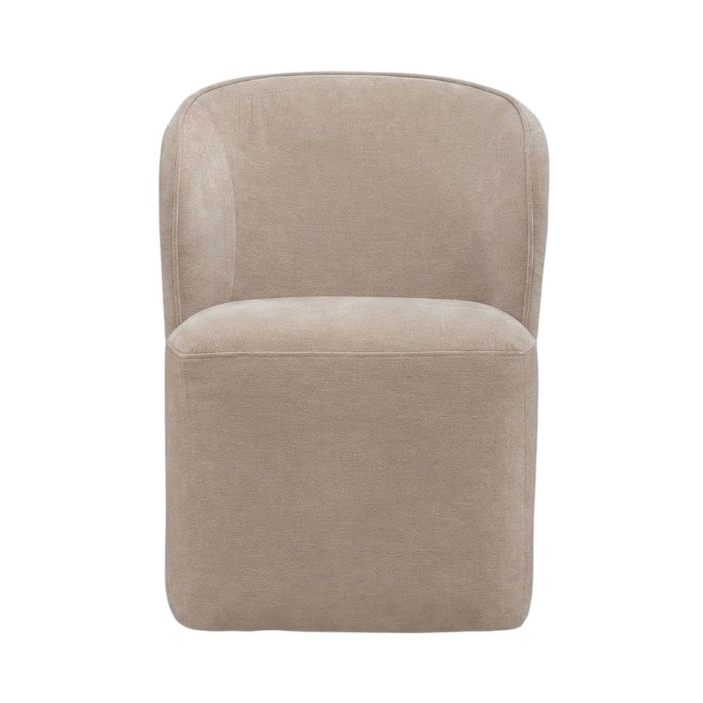 Solid Wood Upholstered Dining Chair with Castors by Starlight Canyon Home – Solid Hardwood,Plywood, Brown