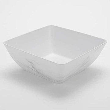 Melamine Matte Square Bowl by American Metalcraft – 232.0 ounces, Melamine, White Marble, Model MWMSQ11