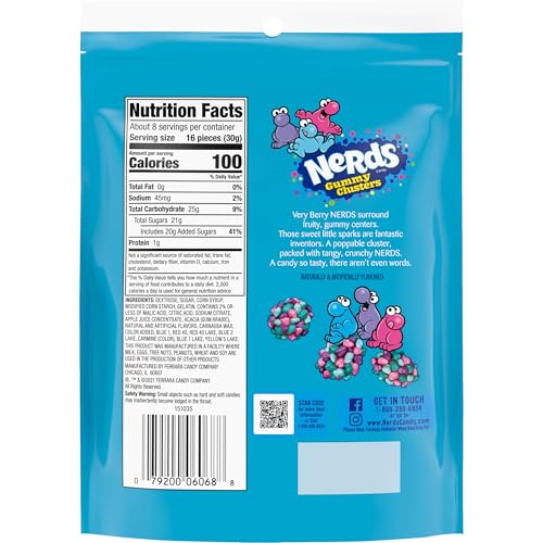 Nerds Very Berry / 8 Ounce (Pack of 2) / Bag Gummy Candy