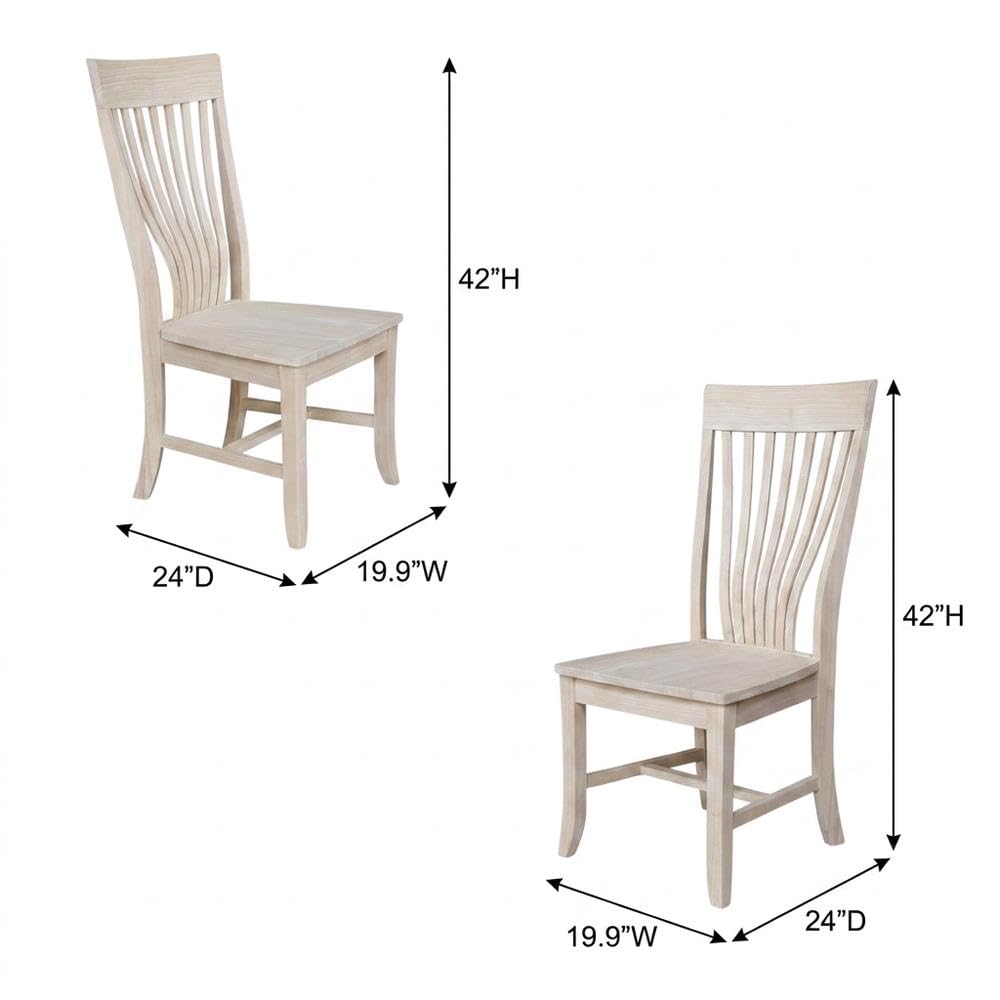 Solid Wood Dining Chairs Set of by Furnifact – Wood, Beige, Pack of 2