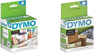 DYMO Authentic LW Large Multi-Purpose Labels for LabelWriter Label Printers & LW Multi-Purpose Labels for LabelWriter Label Printers, White, 1'' x 2-1/8'', 1 roll of 500 (30336)