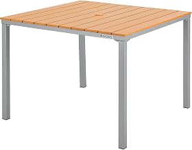 Global Industrial 40" Square Resin Outdoor Dining Table, Tan