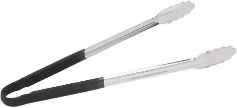 HUBERT Cool Touch Tong with Black Silicone Handle Stainless Steel - 16"L