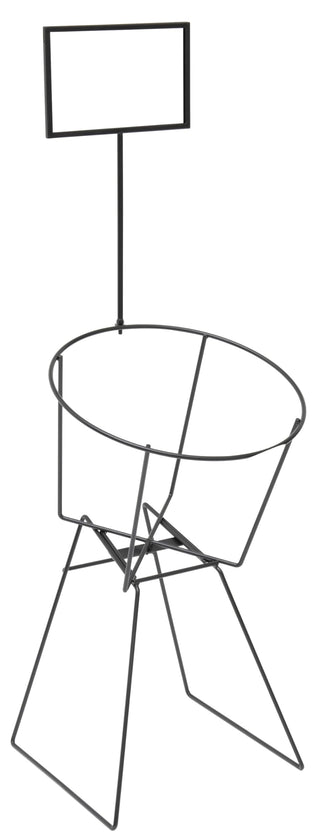 Black Single Basket Display Stand by HUBERT – Alloy Steel, black, Model 61208-a