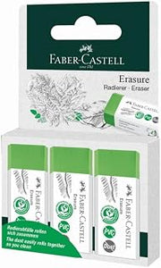 Faber-Castell PVC-Free & Dust-Free Erasers – Size 30 – Pack of 3