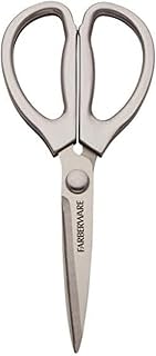 Farberware All Purpose High Carbon Stainless Steel Shears with Contoured Handles, Silver