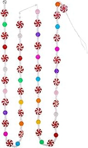 Kurt Adler Multicolored Candy with Peppermint Rounds Garland