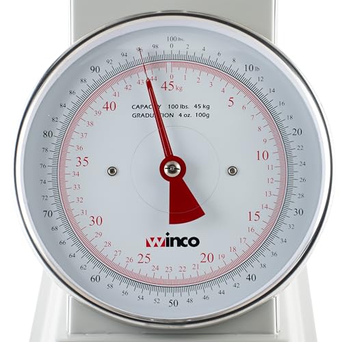 Winco 100 Pound / 9" / White, Steel Scales