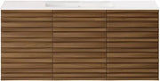 Swiss Madison Cascade 48" Wall-Mounted Bathroom Vanity in Brown Oak with 3-Hole Widespread Sink Top