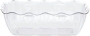 Cambro 5 lb Clear Plastic Scalloped Deli Crock - 10 1/4"L x 7"W x 3"H