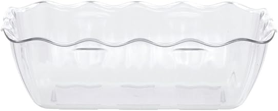 Cambro 5 lb Clear Plastic Scalloped Deli Crock - 10 1/4"L x 7"W x 3"H
