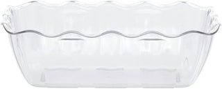 Cambro 5 lb Clear Plastic Scalloped Deli Crock - 10 1/4"L x 7"W x 3"H