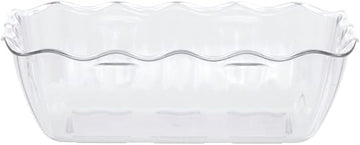 Cambro 5 lb Clear Plastic Scalloped Deli Crock - 10 1/4"L x 7"W x 3"H