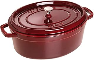 STAUB French Oven - Oval - 5.4 L - Grenadine | Aroma Rain Lid, Suitable for All Hob Types, Oval, Grenadine Red