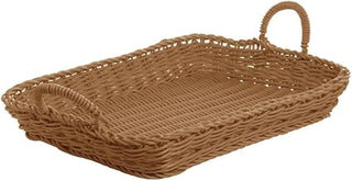 HUBERT Storage Basket with Handles Dark Beige - 14 5/8 L x 10 1/2 W x 2 1/2 D