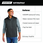Unisex Soft Shell Vest by SPORT-TEK – 4X-Large, Polyester, True Navy, Model ST981
