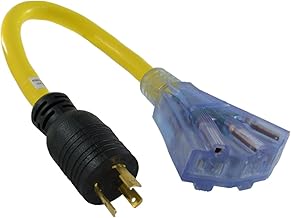 Conntek 1.5-Feet 20-Amp STW 12/3 Tri-Outlet Cord, 20-Amp Locking L5-20P Plug to Tri-Female (3*5-15R)