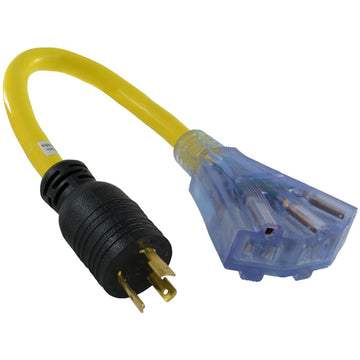 1.5-Feet 20-Amp STW 12/3 Tri-Outlet Cord by Conntek – 9"L x 6"W x 4"H, Yellow/Blue, Model WL520515