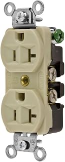 Hubbell 5362I Receptacle, Duplex Straight Blade, Hubbel-Pro, 20A, 125V, SM, Ivory